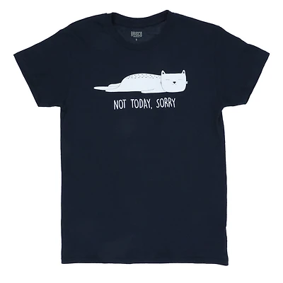 'not today. sorry' sleepy cat graphic tee