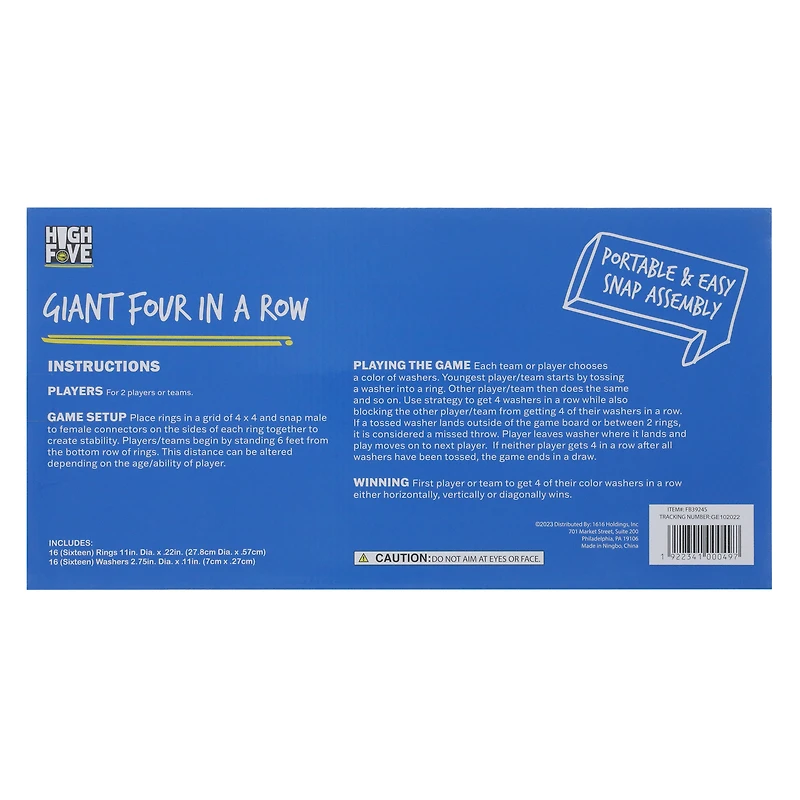 high five® giant 4-in-a-row ring toss game set
