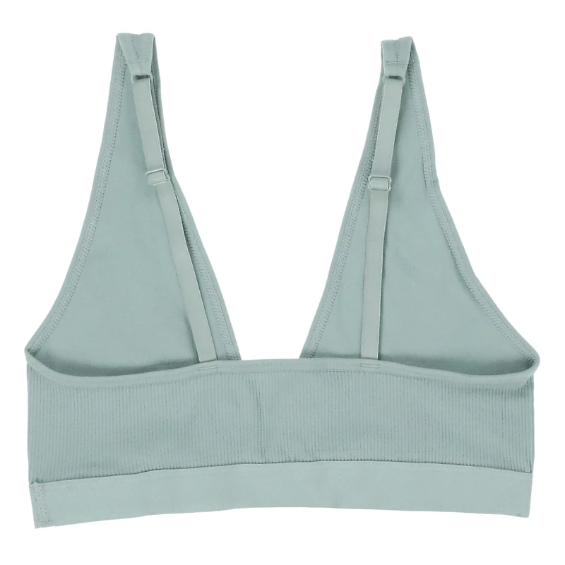 green deep-v bralette