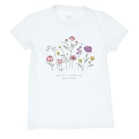 juniors 'we are all different and unique' flower graphic tee