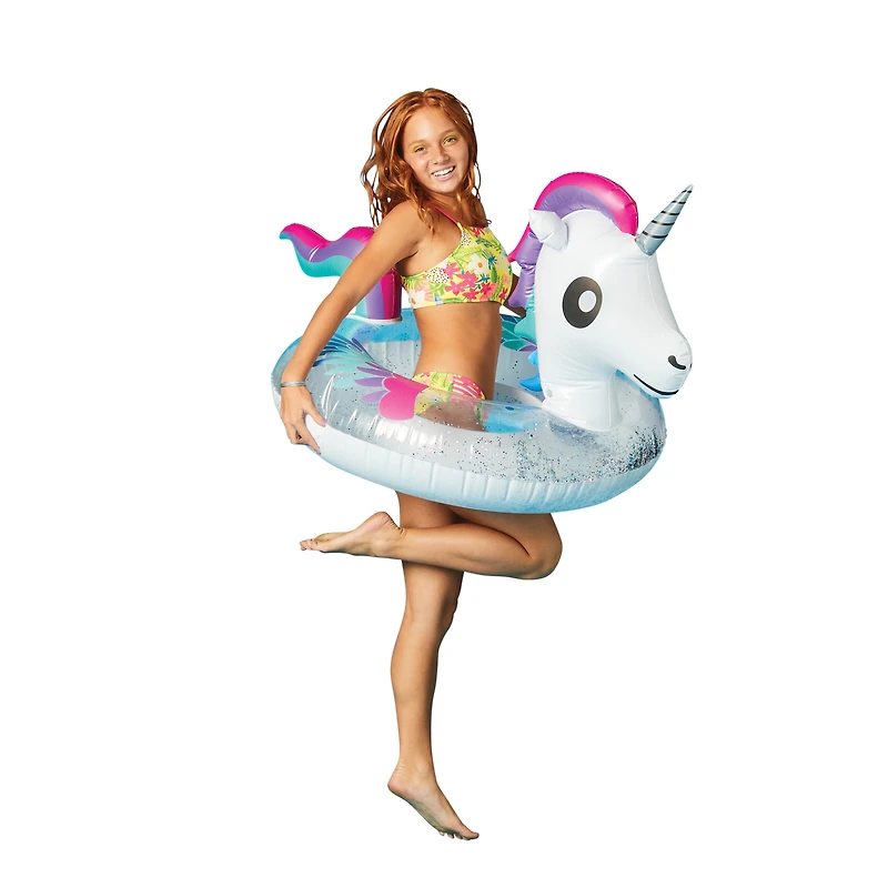 unicorn glitter inner tube pool float 34.5in