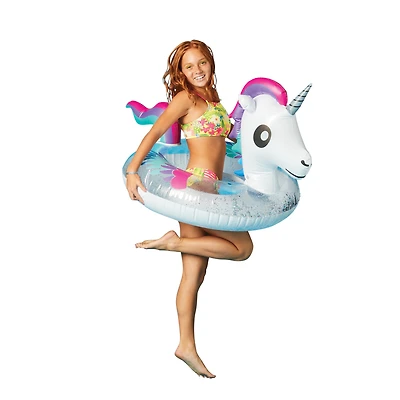 unicorn glitter inner tube pool float 34.5in