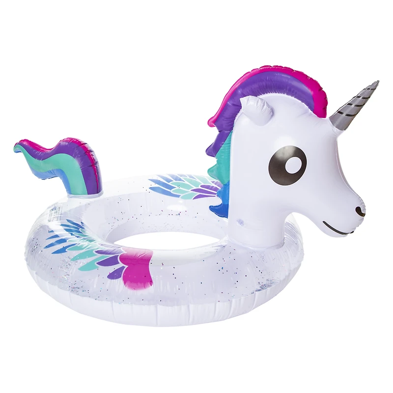 unicorn glitter inner tube pool float 34.5in