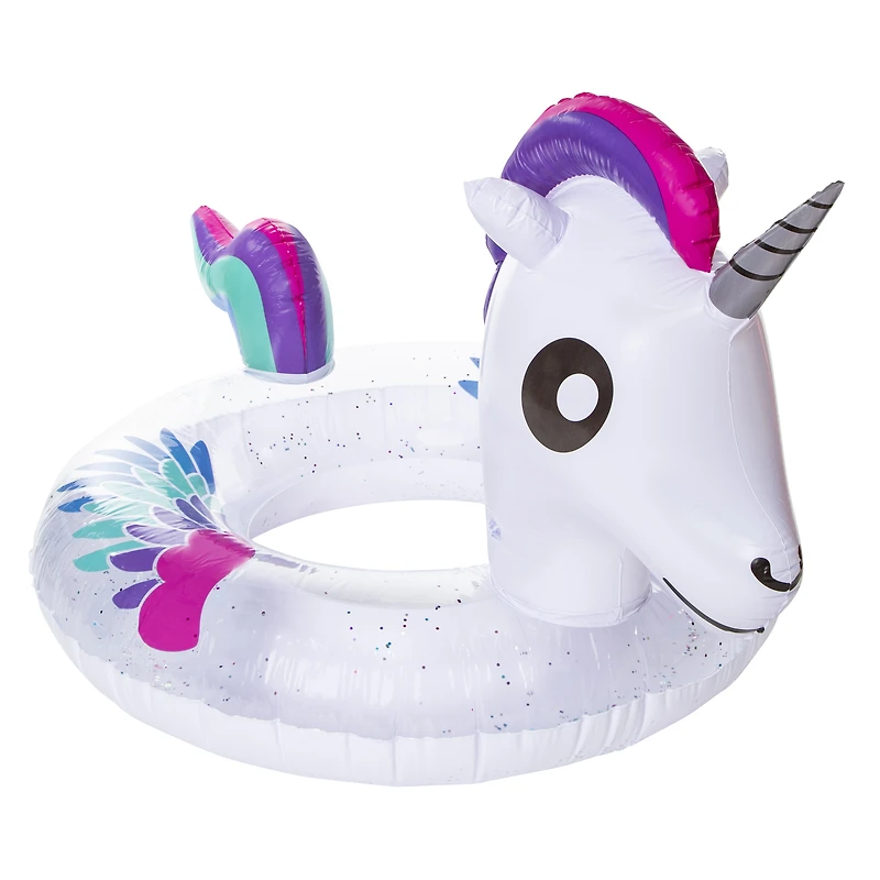 unicorn glitter inner tube pool float 34.5in
