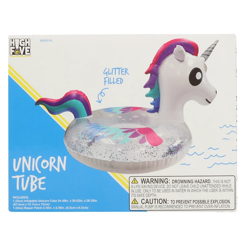 unicorn glitter inner tube pool float 34.5in