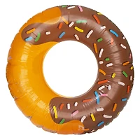 frosted donut inflatable inner tube pool float 40in - pink