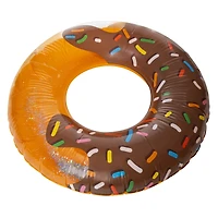 frosted donut inflatable inner tube pool float 40in - pink
