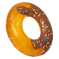 frosted donut inflatable inner tube pool float 40in - pink