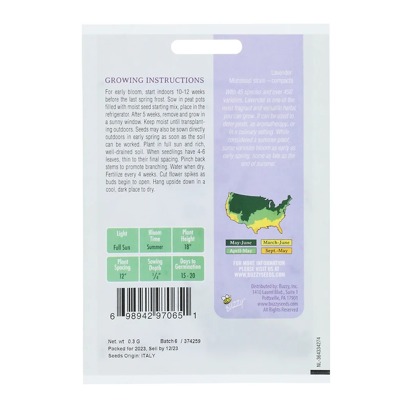 Buzzy® Non-Gmo Seed Packet - Lavender