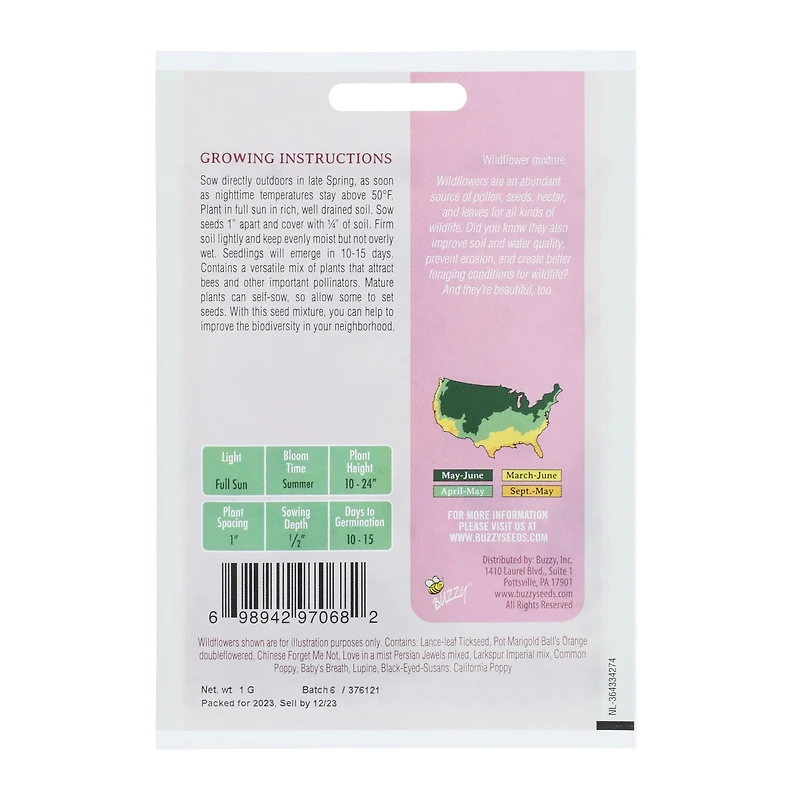 Buzzy® Non-Gmo Seed Packet - Wildflower