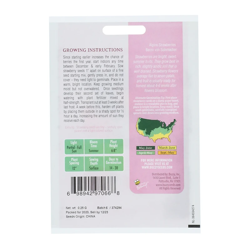 Buzzy® Non-Gmo Seed Packet - Strawberry