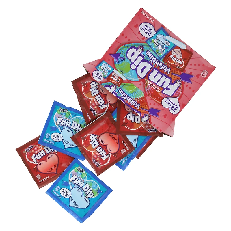 fun dip® candy valentines - 22 card pouches