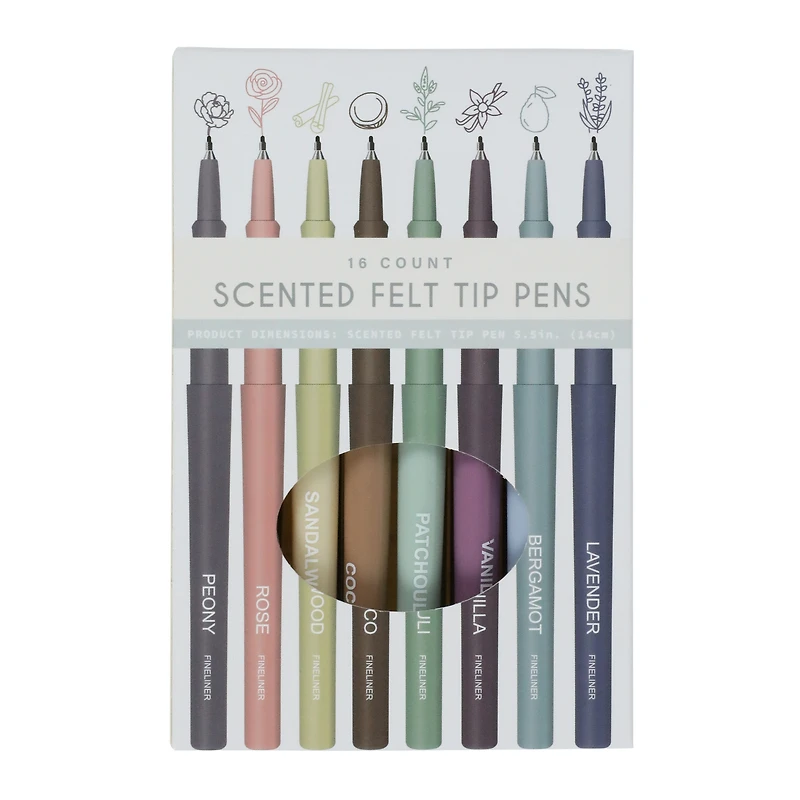 16-count scented felt tip pens
