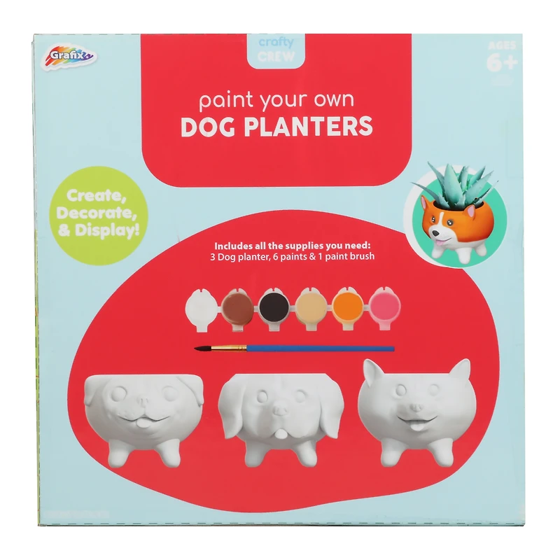 paint your own dog shaped planters set 3-count