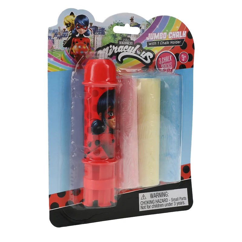 miraculous: tales of ladybug & cat noir™ jumbo chalk set with holder 4-piece
