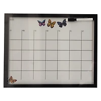 framed glass dry erase monthly calendar 12in x 15in