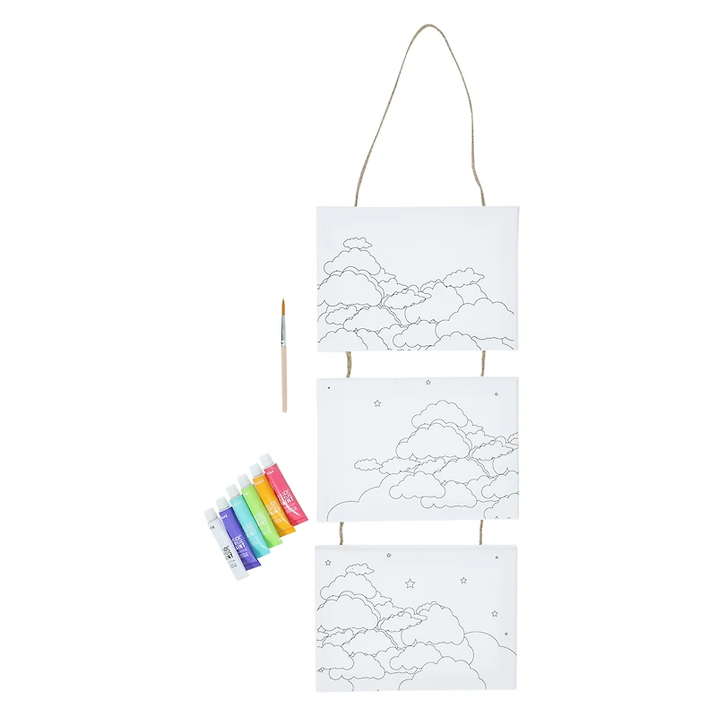 3 mini canvases paint set