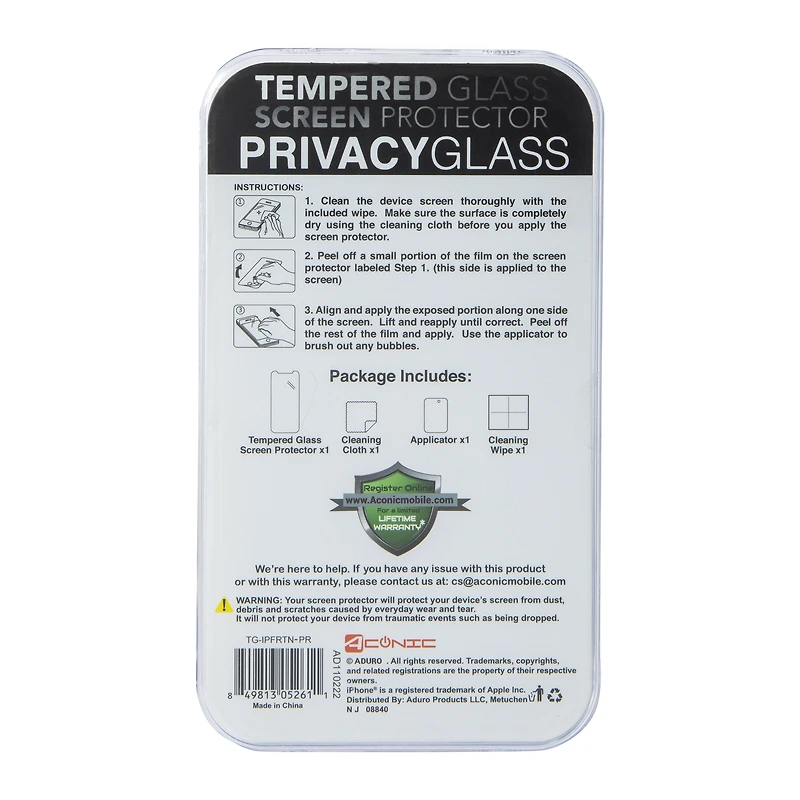 iPhone 14®/13 Pro® privacy glass screen protector