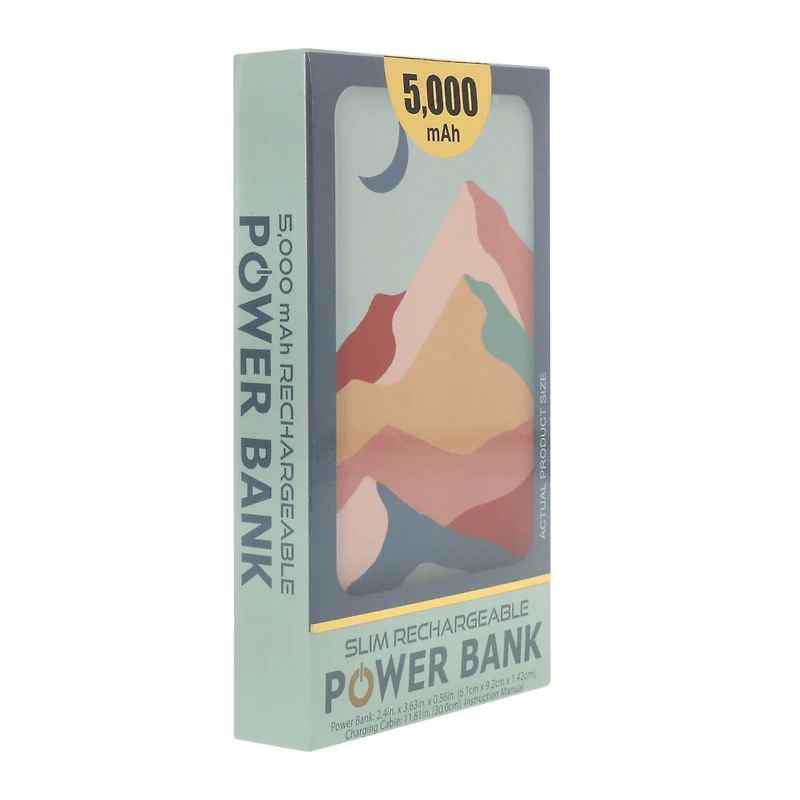 Printed 5000mAh Slim Power Bank Charger