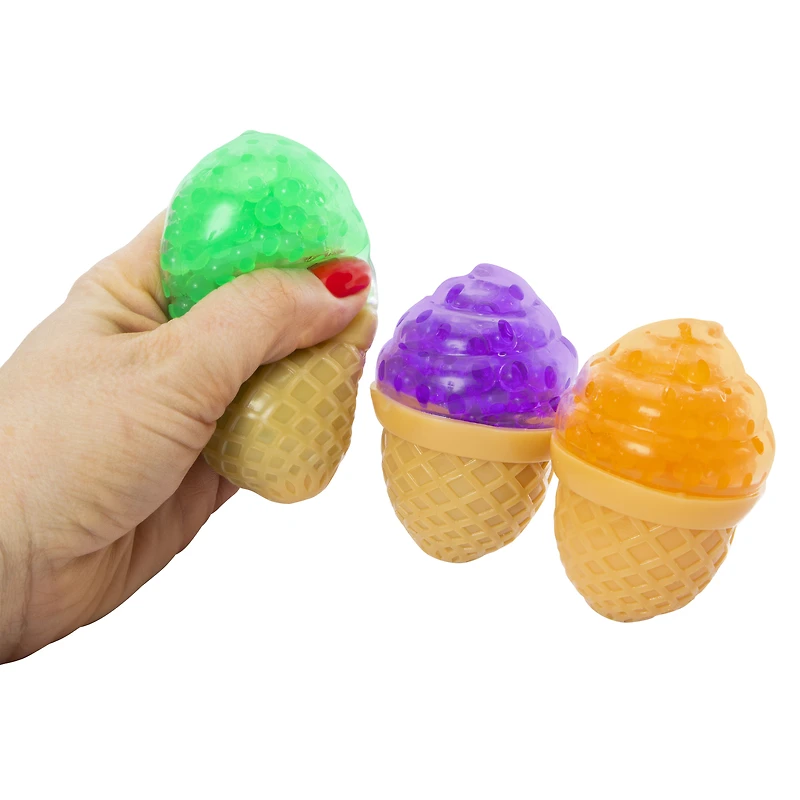 ice cream cones water bead squeeze toy 3-pack