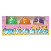 ice cream cones water bead squeeze toy 3-pack