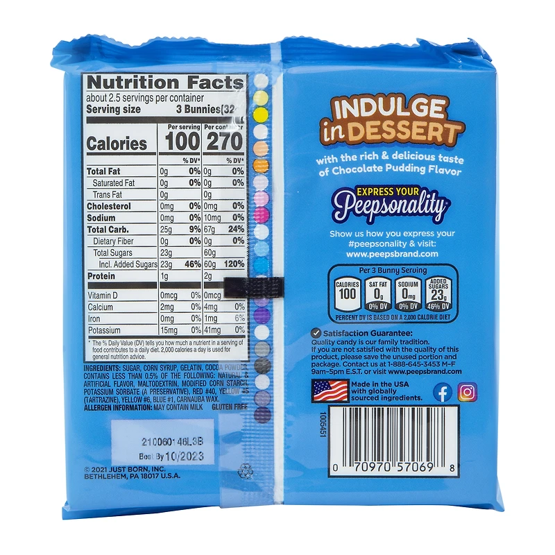 peeps® chocolate pudding marshmallow bunnies 8-count