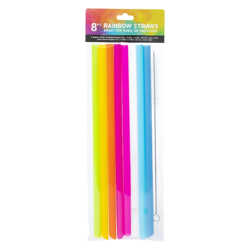 8-count reusable straws & straw cleaner