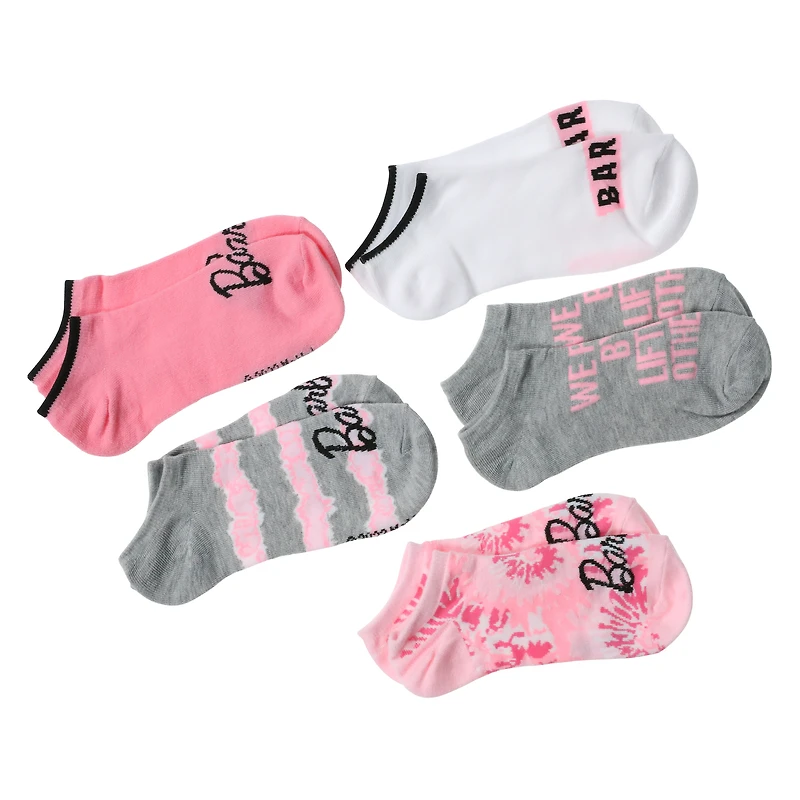 ladies barbie™ ankle socks 5-pack