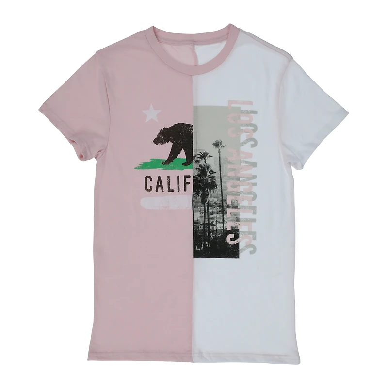 california los angeles split graphic tee