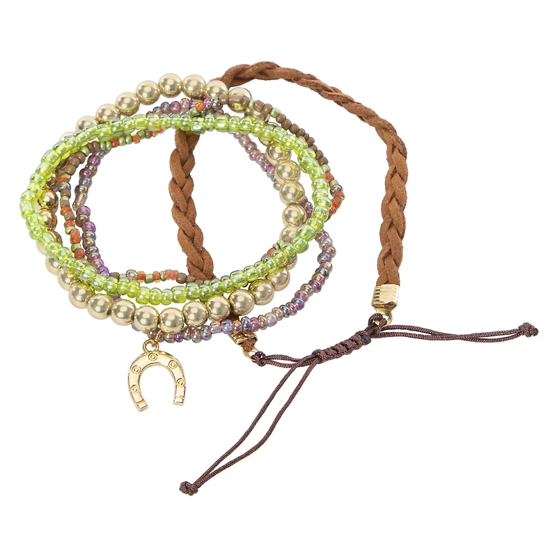 green lucky bracelet 5-pack