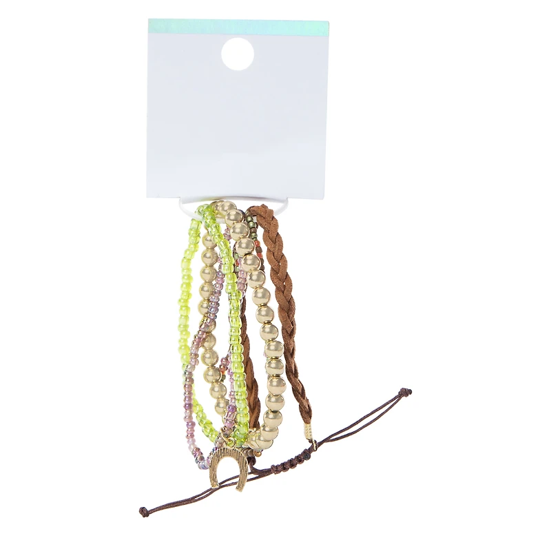 green lucky bracelet 5-pack
