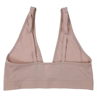 juniors tan ribbed v-neck bralette