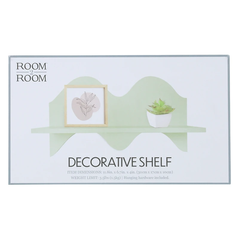 wavy wall shelf 11.8in x 6.7in