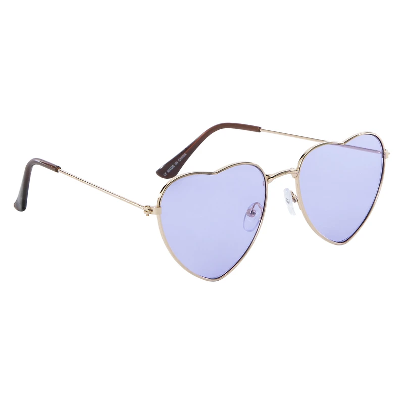 ladies heart shaped wire rim sunglasses