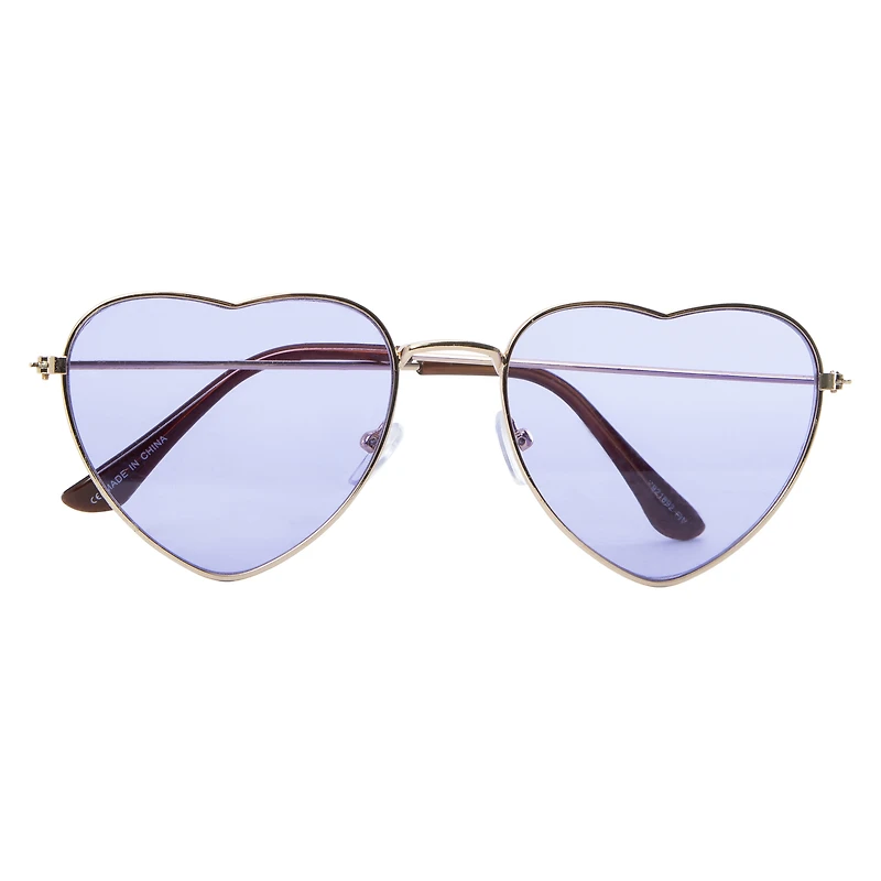 ladies heart shaped wire rim sunglasses