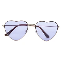 ladies heart shaped wire rim sunglasses