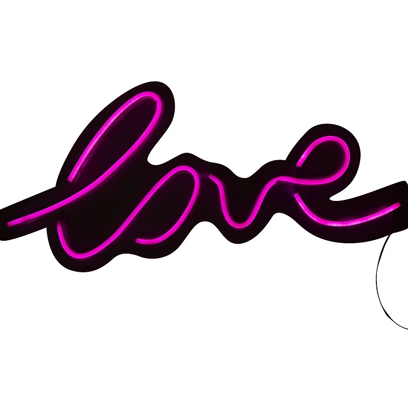 large 'love' script neon LED wall sign 27.5in