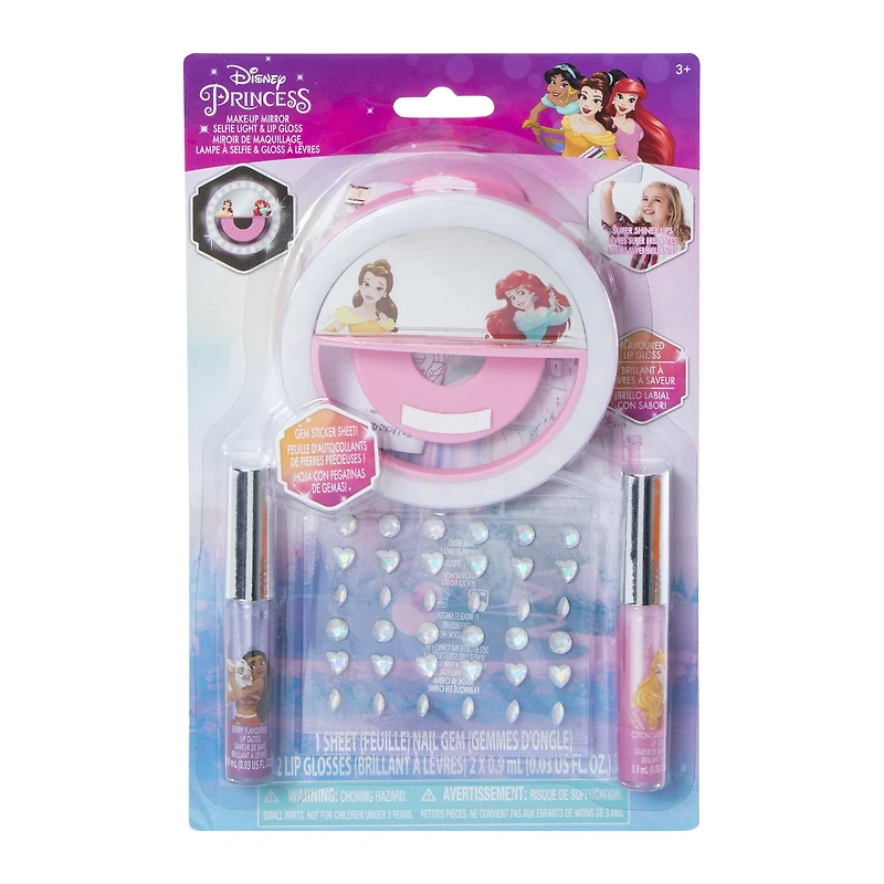 Disney Princess light up makeup mirror beauty set 4-piece