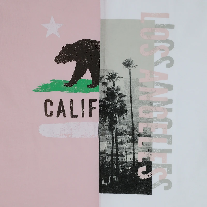 california los angeles split graphic tee