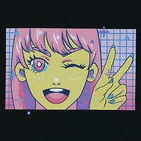 anime peace sign graphic tee