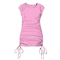 juniors pink rouched dress