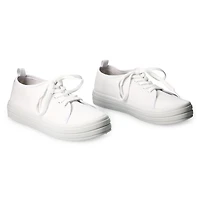 Ladies Black Tonal Lace-Up Sneakers