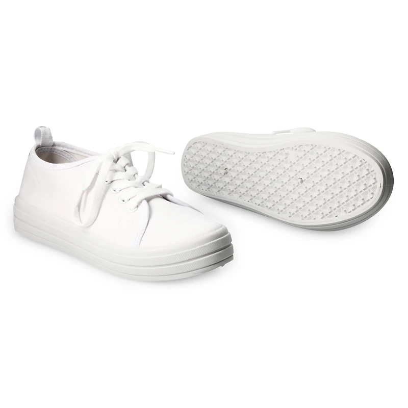 Ladies Black Tonal Lace-Up Sneakers