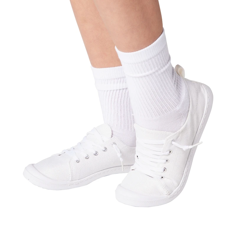 Ladies Black Tonal Lace-Up Sneakers