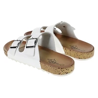 ladies pink double buckle sandals