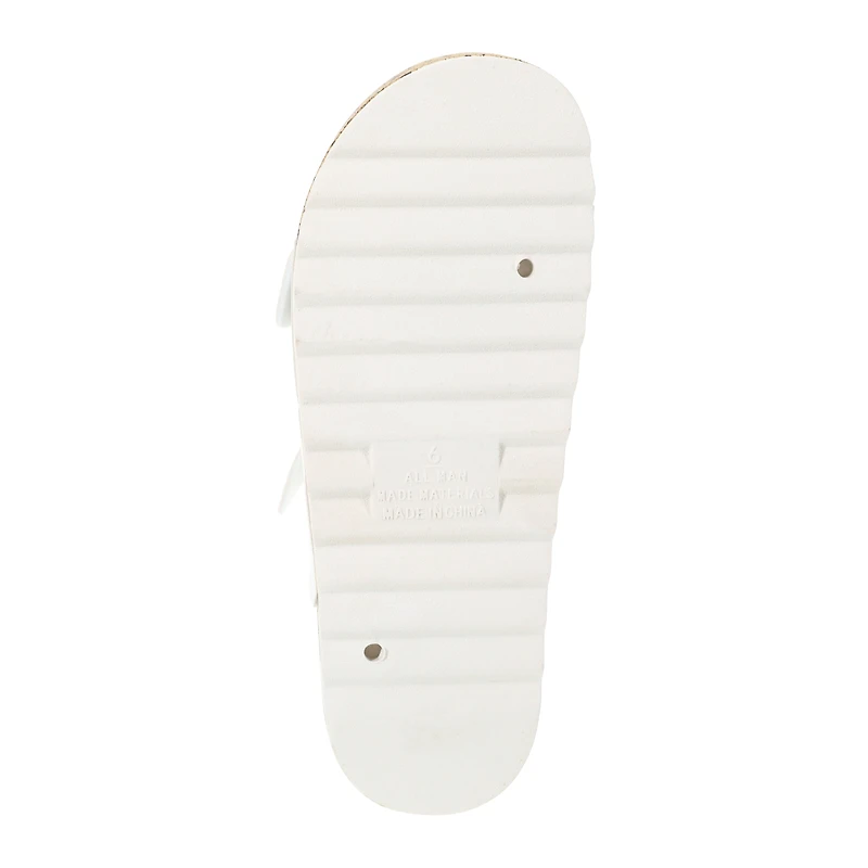 ladies pink double buckle sandals