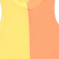 juniors yellow & orange split tank top