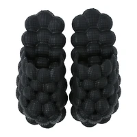 ladies black bubble clog slides