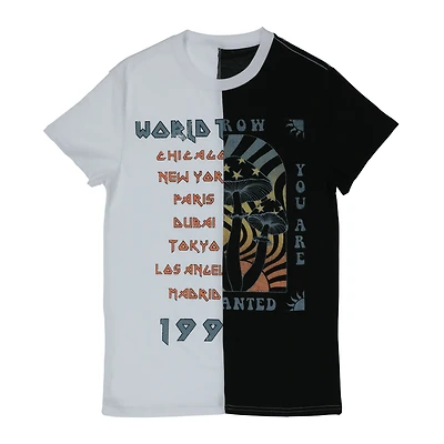 world tour & mushroom split graphic tee