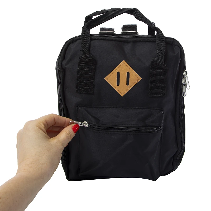 top-handle mini nylon backpack